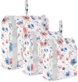 Watercolor Flowers Travel Storage Bag with Lanyard - Portable Lightweight Classified Storage Bag with Zipper, Dust and Waterproof Travel Packing Cube for Suitcase,3 Pieces