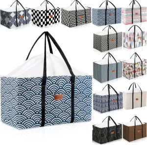 Waterproof Car Trunk Organizer Large Drawstring SUV Trunk Storage Organizer Collapsible Truck Bag Two pockets Long Strap Car Trunk Organizer for camping (Trunk Organizer-03)