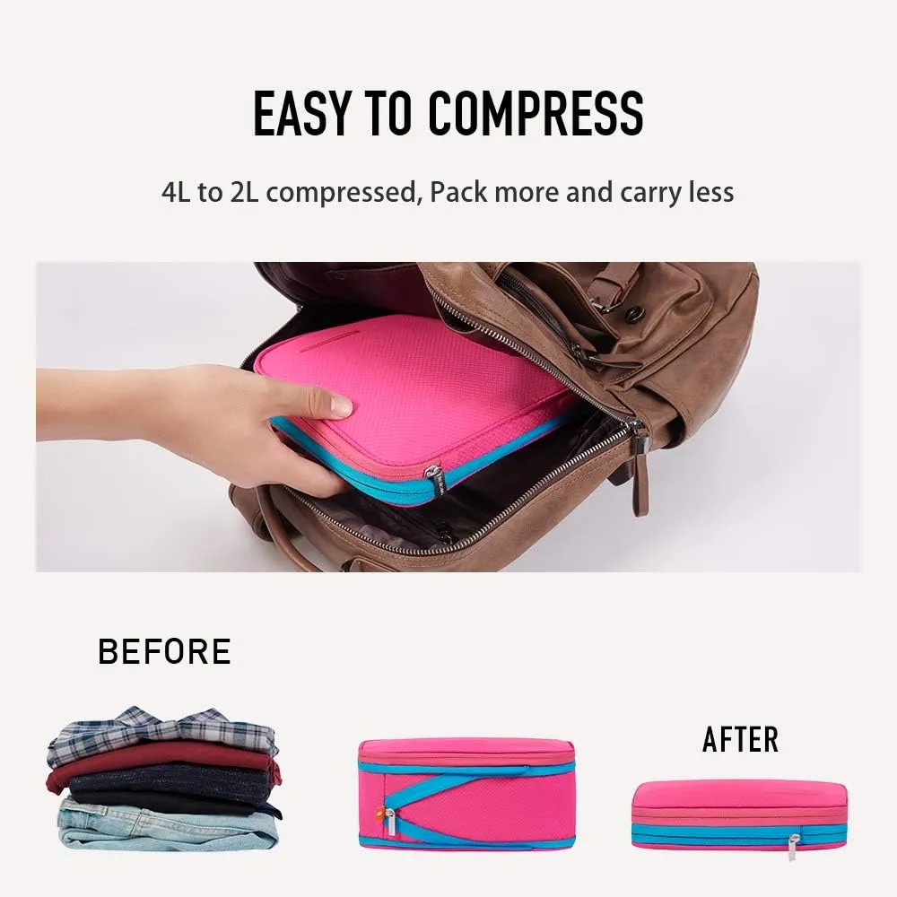 Waterproof Compression Packing Cubes,Travel Packing organizers for Carry on Luggage,Backpacking, Suitcases