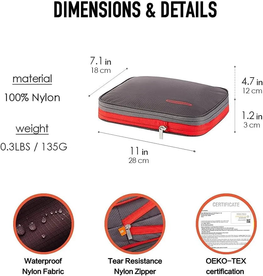 Waterproof Compression Packing Cubes,Travel Packing organizers for Carry on Luggage,Backpacking, Suitcases