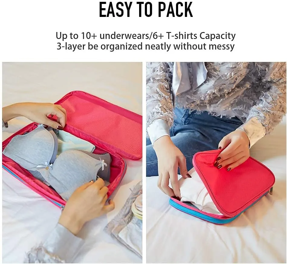 Waterproof Compression Packing Cubes,Travel Packing organizers for Carry on Luggage,Backpacking, Suitcases