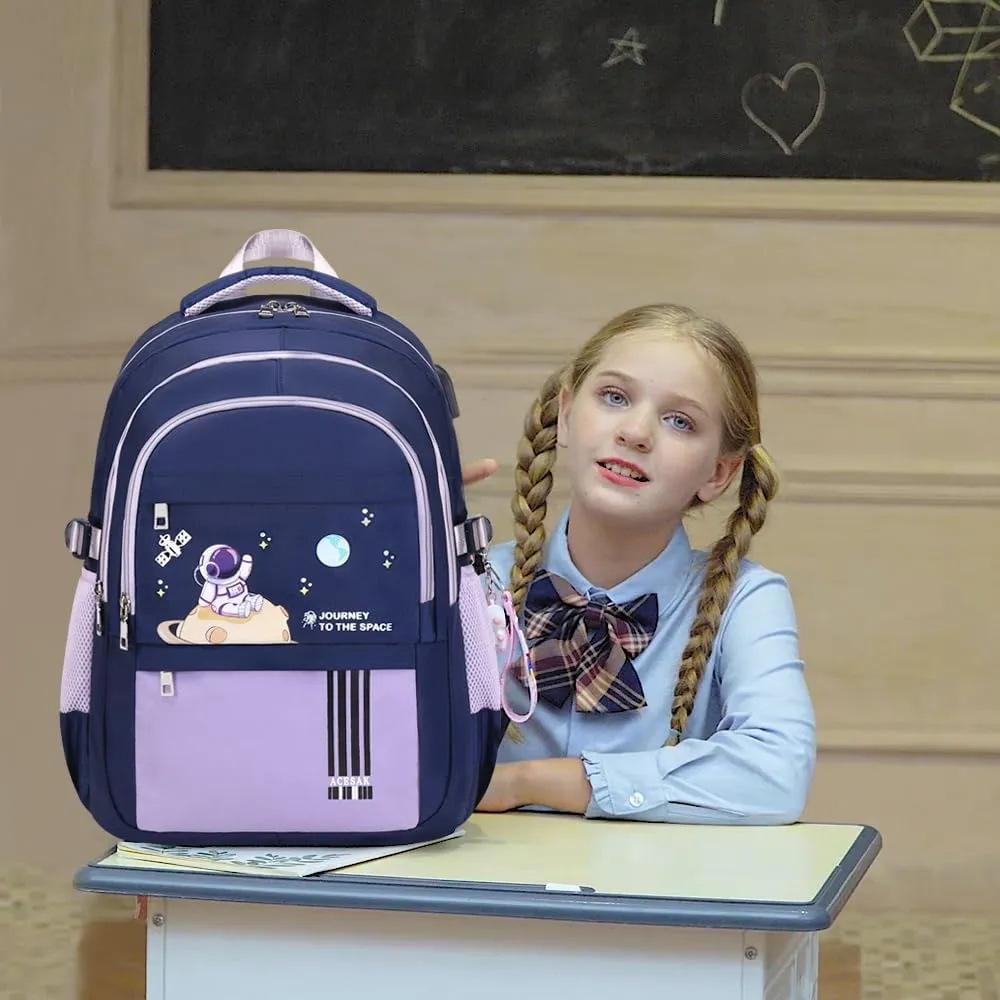 Waterproof Lightweight Backpack for Girls with Lunch Bag