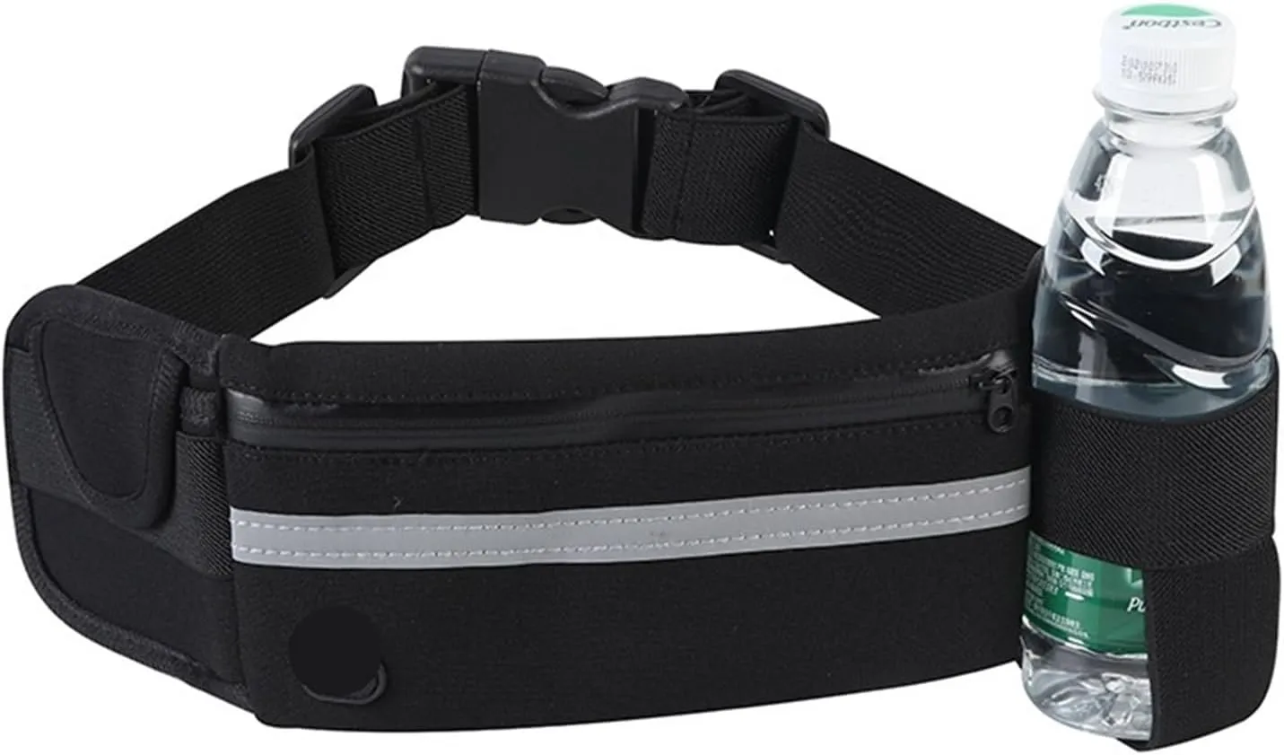 Waterproof running waist bag sports jogging outdoor mobile phone holder belt bag female male fitness cycling sports accessories(Black)