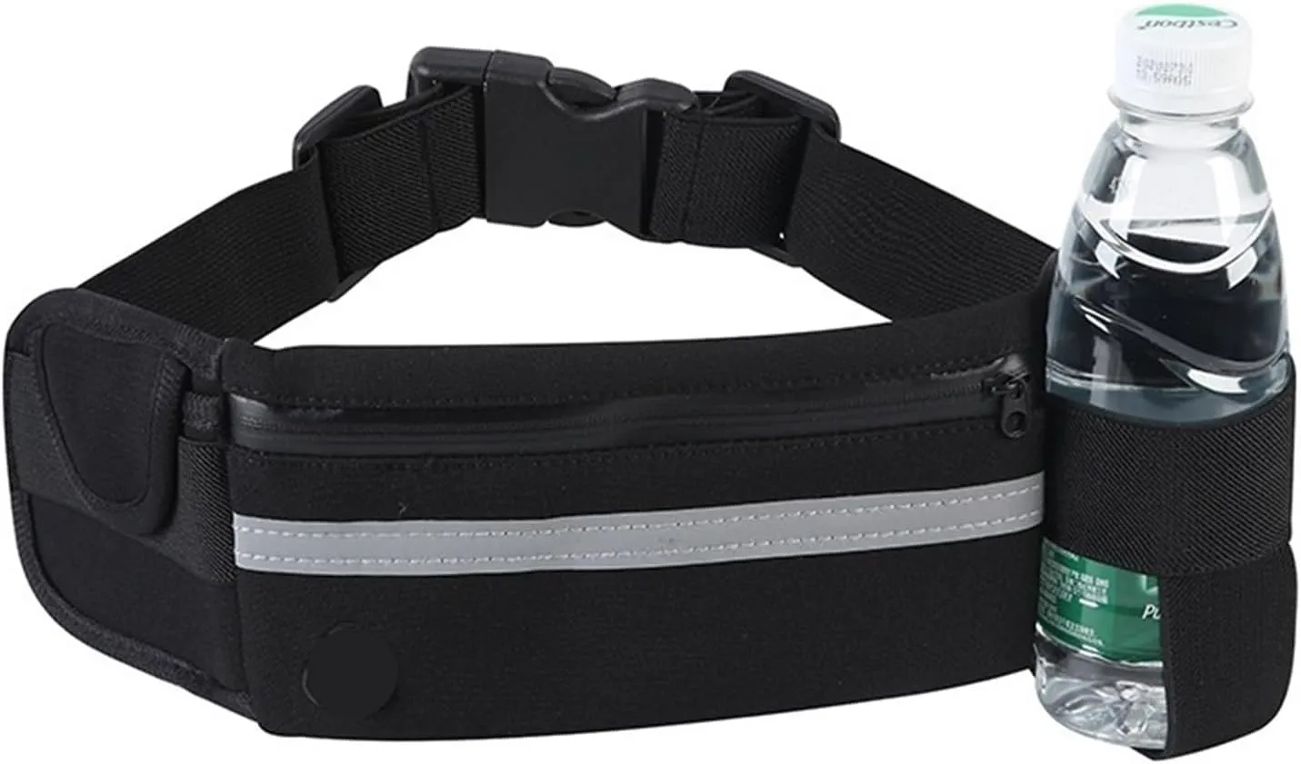 Waterproof running waist bag sports jogging outdoor mobile phone holder belt bag female male fitness cycling sports accessories(Black)