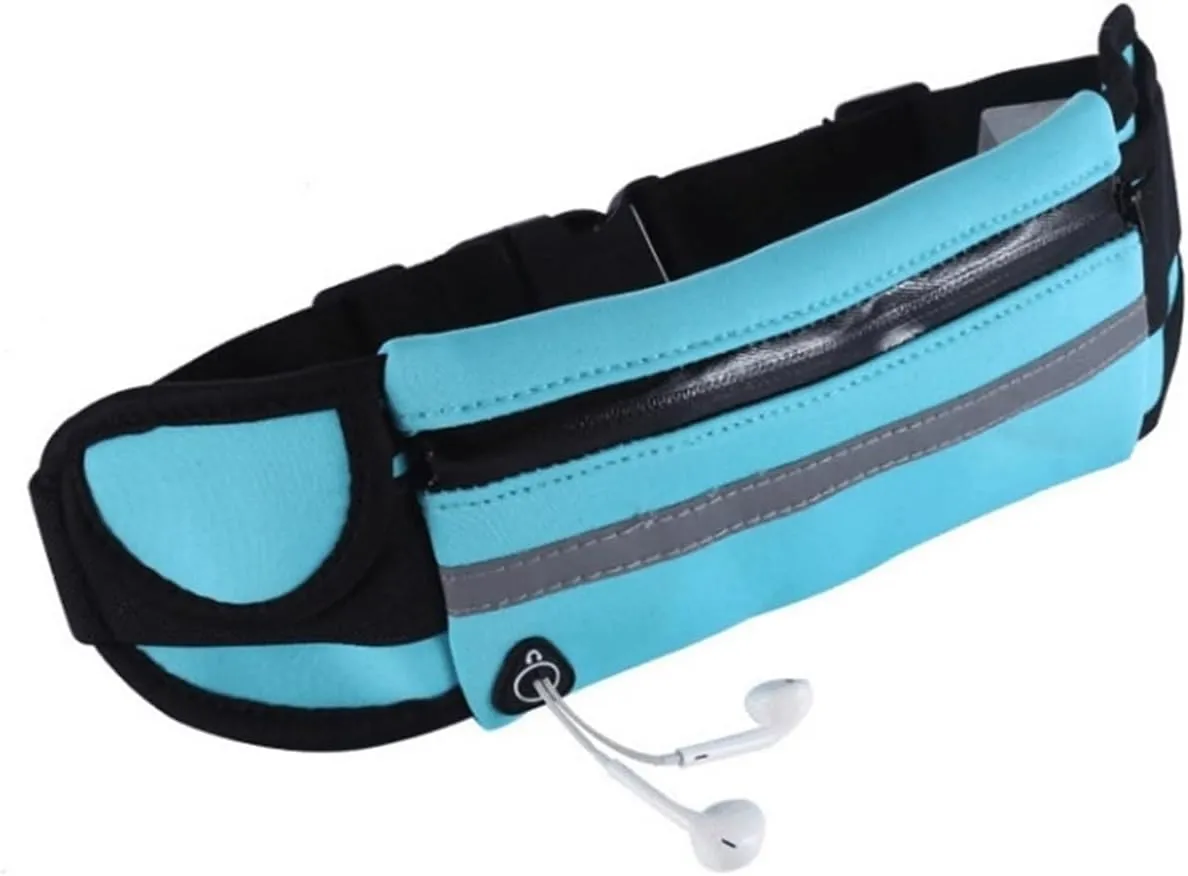 Waterproof running waist bag sports jogging outdoor mobile phone holder belt bag female male fitness cycling sports accessories(Black)