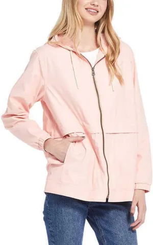 Weatherproof Vintage Womens Waterproof Coated Rain Jacket with Hood -Light Windbreaker Raincoat for Women-Hooded Rain Slicker