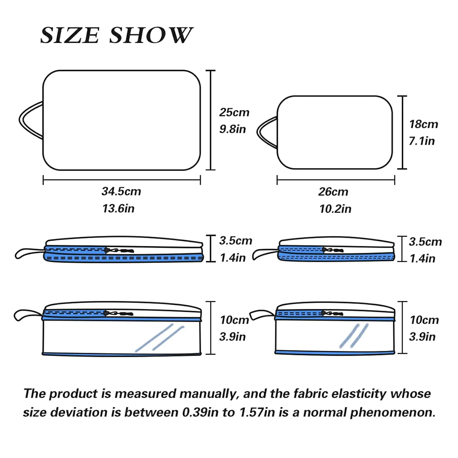 White Sea Whales Jellyfish Red Starfishes Fishes on Dark Blue 3 Set Packing Cubes, Waterproof Check Oxford cloth Organizers, Travel Packing Toiletry Storage Bag