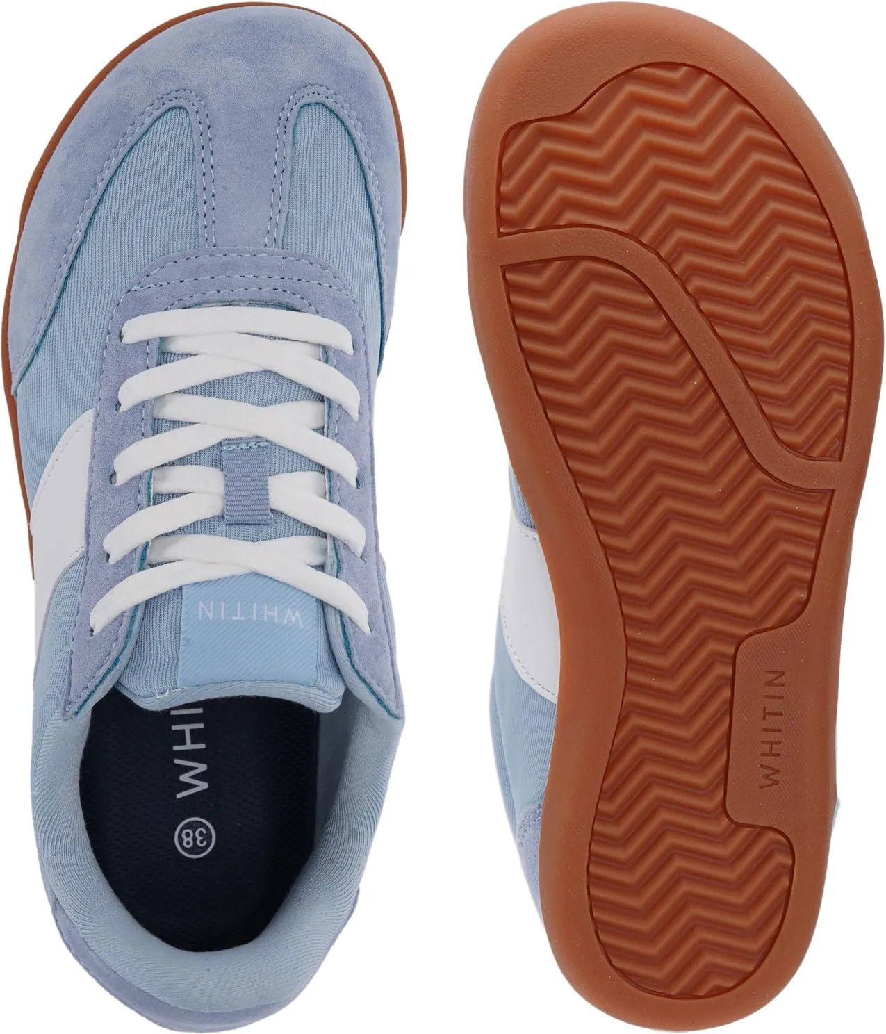 WHITIN Women's Wide Toe Box Barefoot Shoes | Suede Patchwork Design