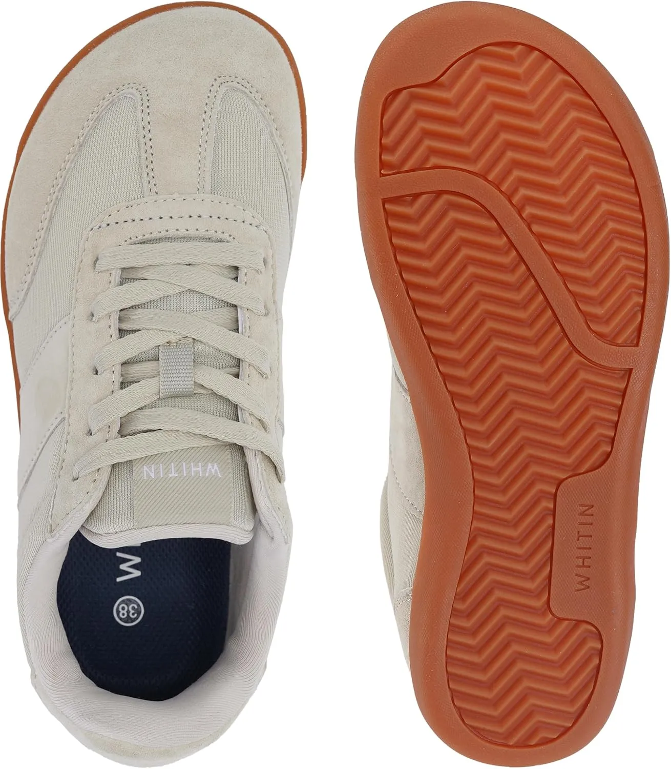 WHITIN Women's Wide Toe Box Barefoot Shoes | Suede Patchwork Design