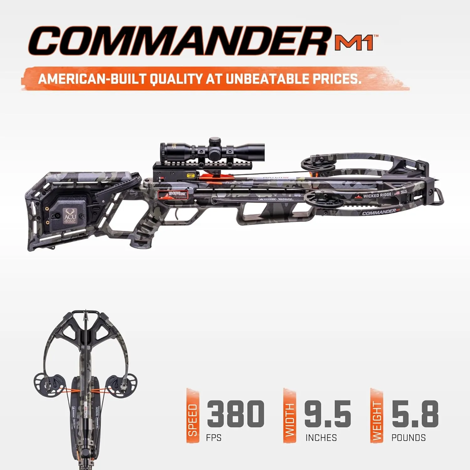 Wicked Ridge by TenPoint Commander M1, Peak Camo - 380 FPS - American-Built, Narrow Profile