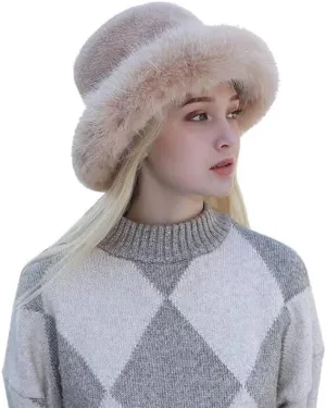 Winter Faux Fur Bucket Hat∣Soft Fisherman Cap∣Fluffy Warm Hat∣Outdoor Stylish Fluffy Caps