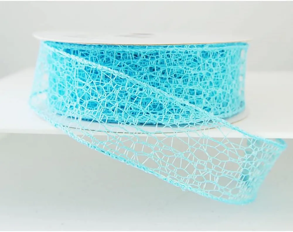 Wired Kenzo Light Blue Spring or Easter Ribbon 2 1/2" 10 Yards