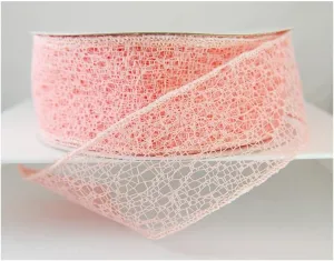 Wired Kenzo Pink or Coral Mesh Spring or Easter Ribbon 2 1/2" 10 Yards