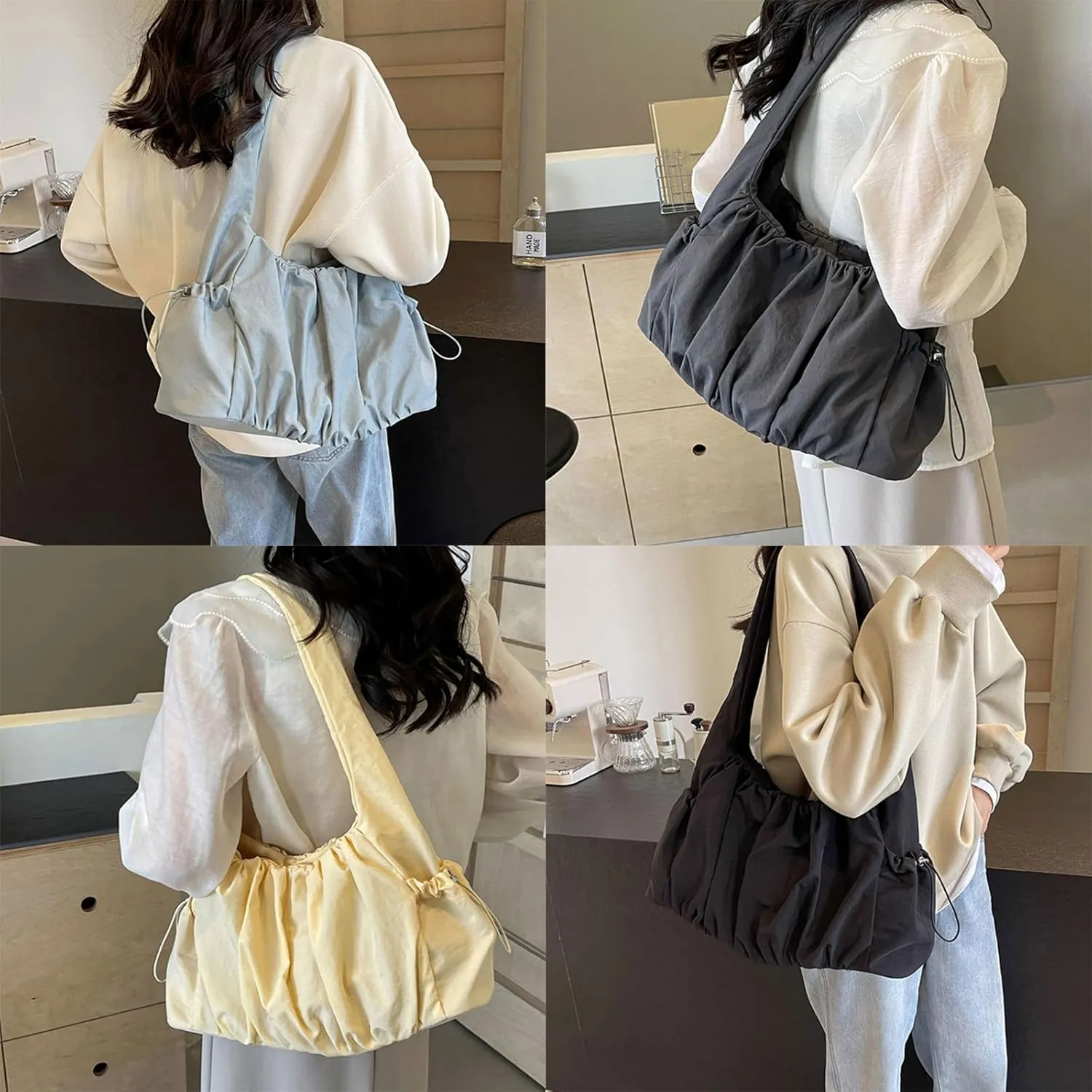Women Bag Large Capacity Shoulder Bag Top Handle Bag Canvas Armpit Bag Ladies Commuting Bag Stylish Underarm Bag