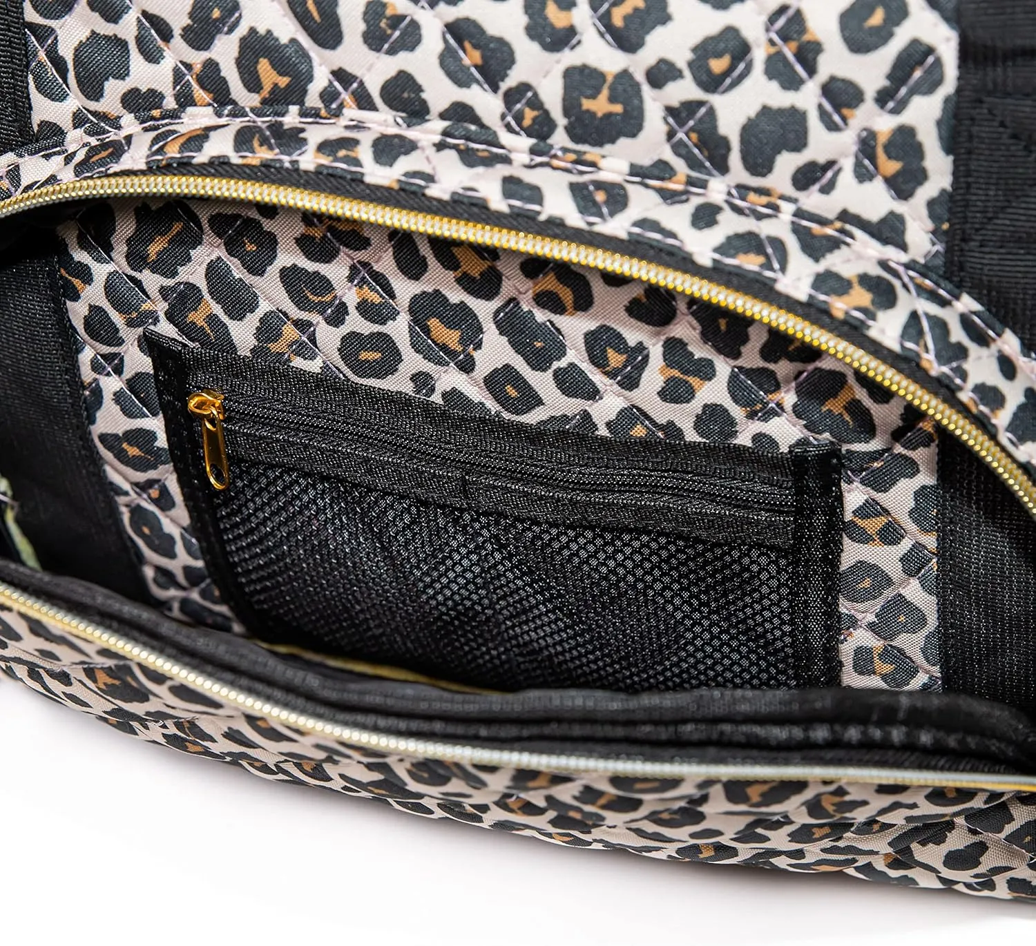 Women Exercise Fitness Gym Travel & Weekender Duffel bag Waterproof Wet Storage Yoga Mat Storage Shoe Storage Carry On Luggage (Quilted Outer, Animal Print)