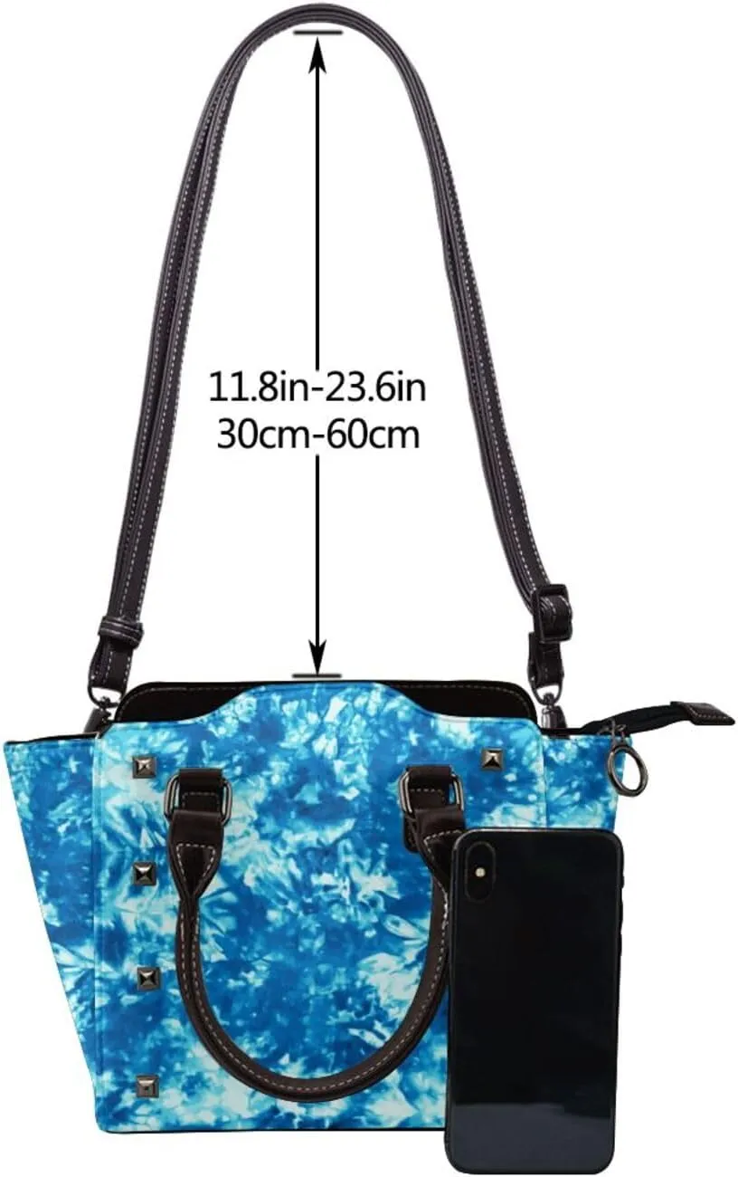 Women Fashion Tote Bag PU Leather Rivet Studded Ladies Purse Shoulder Bag Satchel Work Shopping Bag