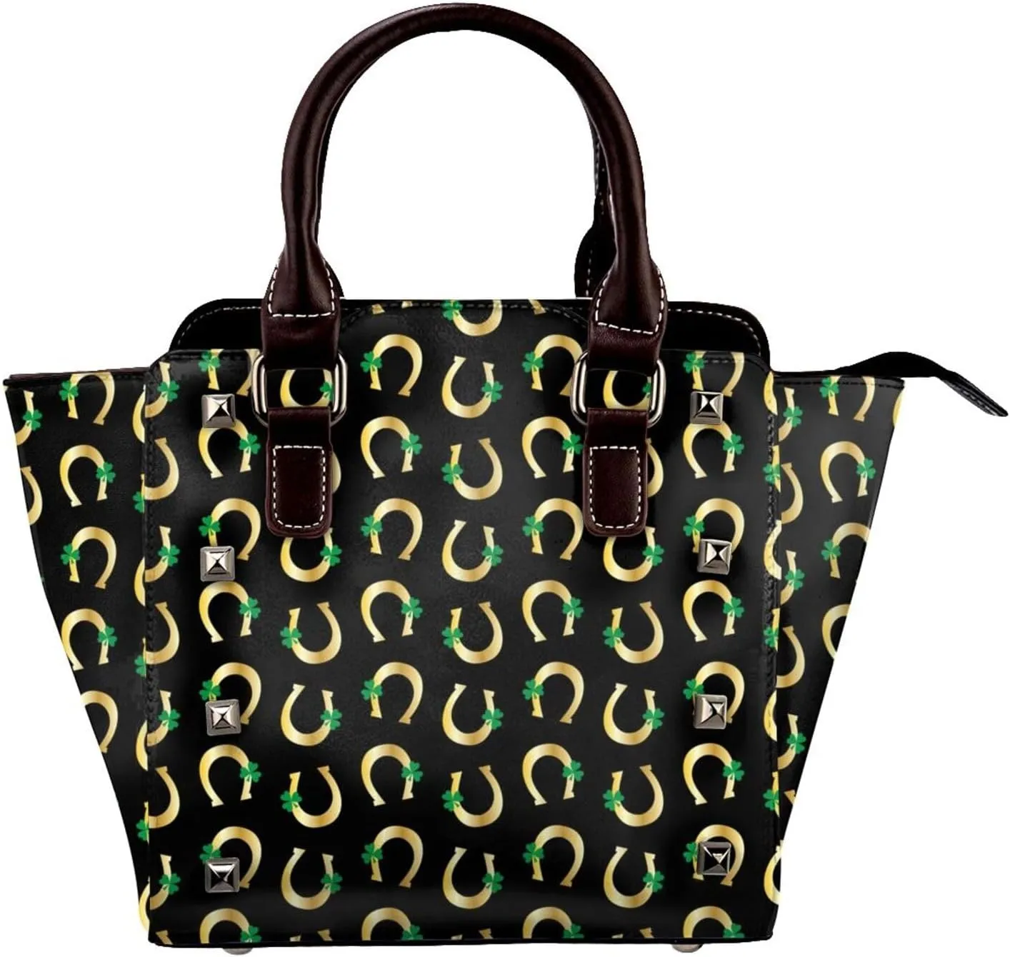 Women Handbag Large Capacity Shoulder Bag Studded Rivet Tote Satchel