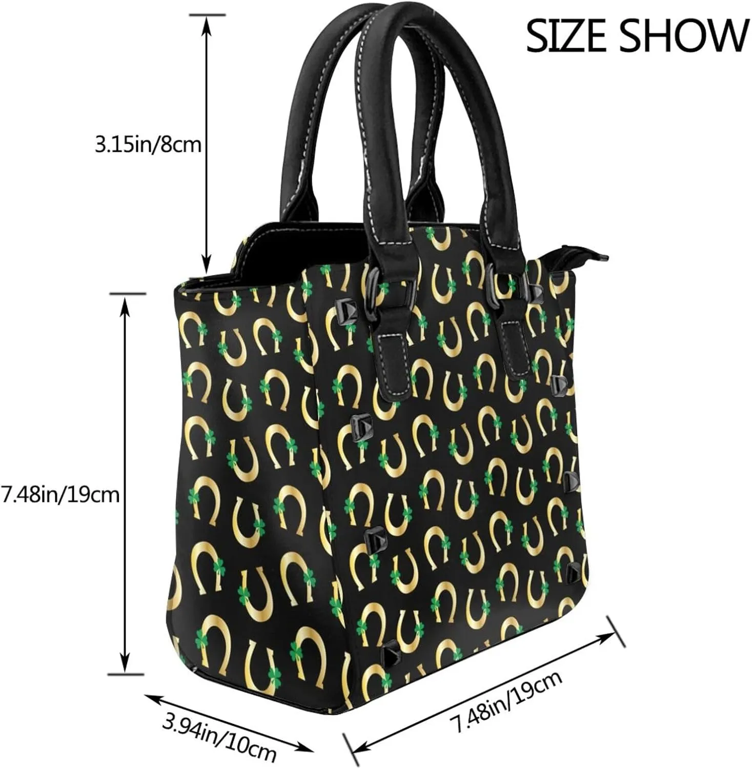 Women Handbag Large Capacity Shoulder Bag Studded Rivet Tote Satchel