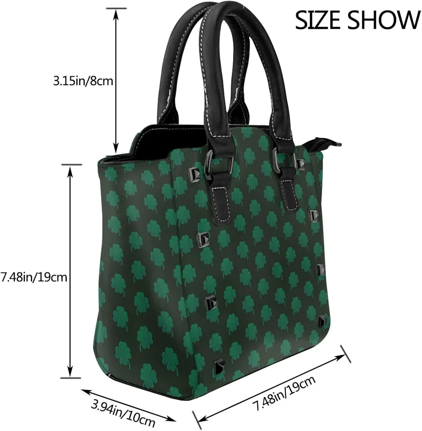 Women Handbag Large Capacity Shoulder Bag Studded Rivet Tote Satchel
