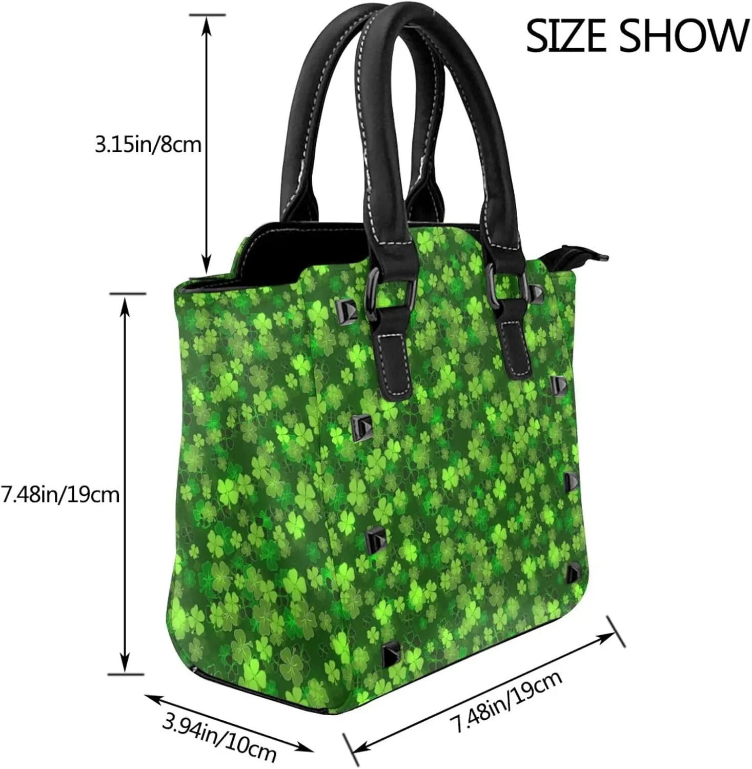 Women Handbag Large Capacity Shoulder Bag Studded Rivet Tote Satchel