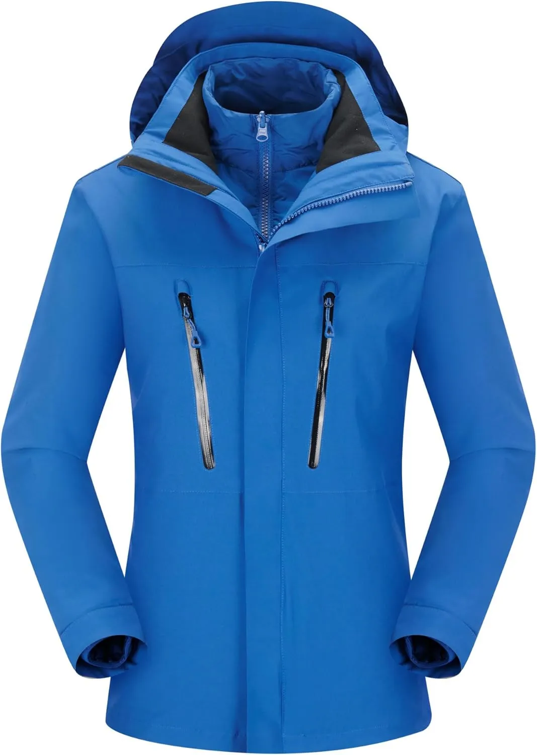 Women's 3-in-1 Waterproof Jacket Ski Jacket Winter Warm Waterproof Jacket