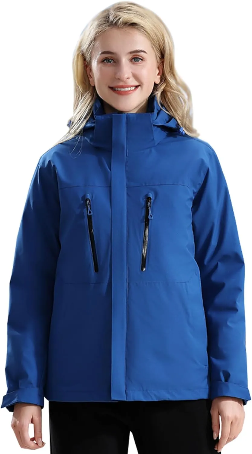 Women's 3-in-1 Waterproof Jacket Ski Jacket Winter Warm Waterproof Jacket