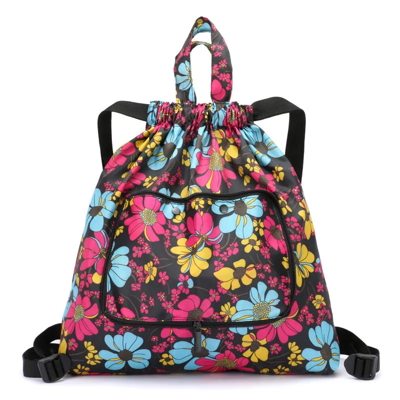 Women's Drawstring Simple Waterproof Folding Buggy Backpacks