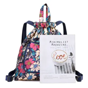 Women's Drawstring Simple Waterproof Folding Buggy Backpacks