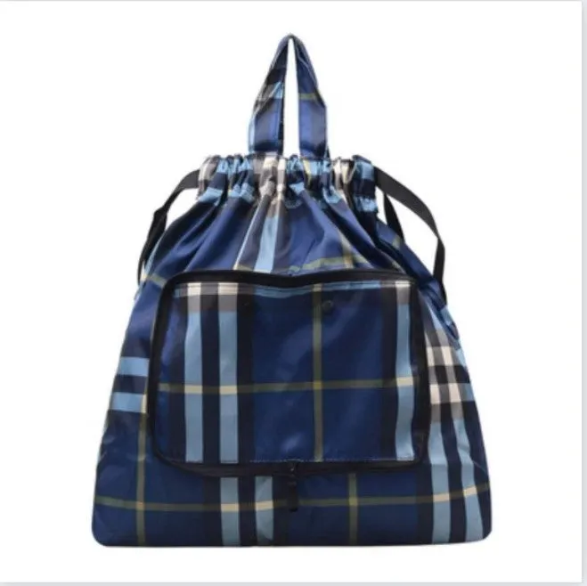 Women's Drawstring Simple Waterproof Folding Buggy Backpacks