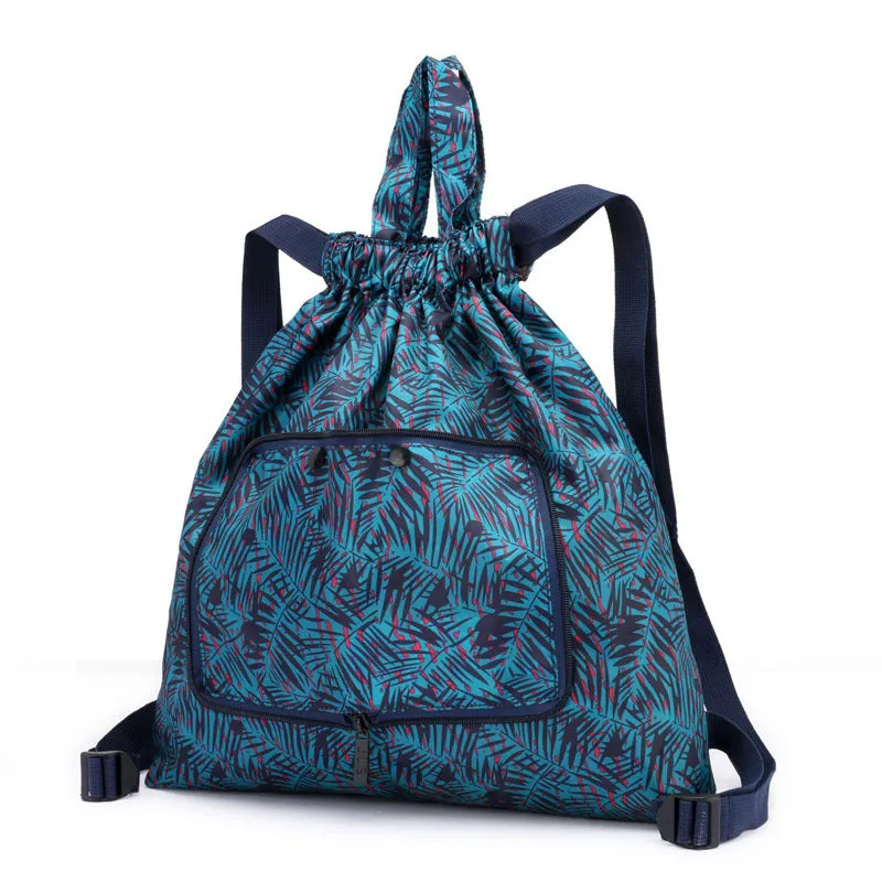 Women's Drawstring Simple Waterproof Folding Buggy Backpacks