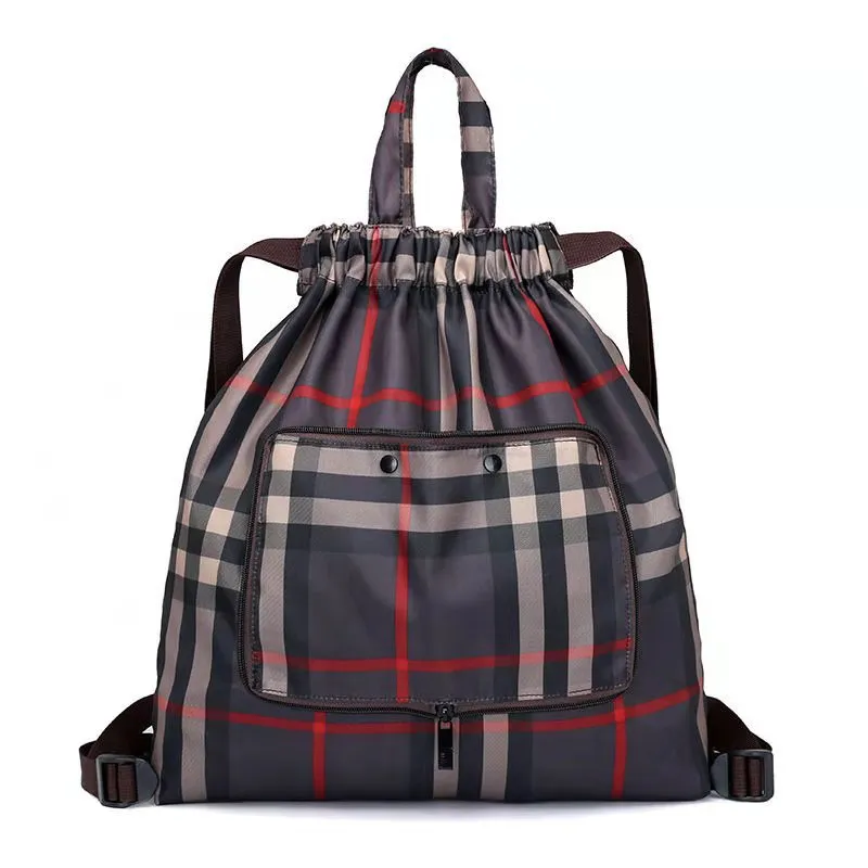 Women's Drawstring Simple Waterproof Folding Buggy Backpacks