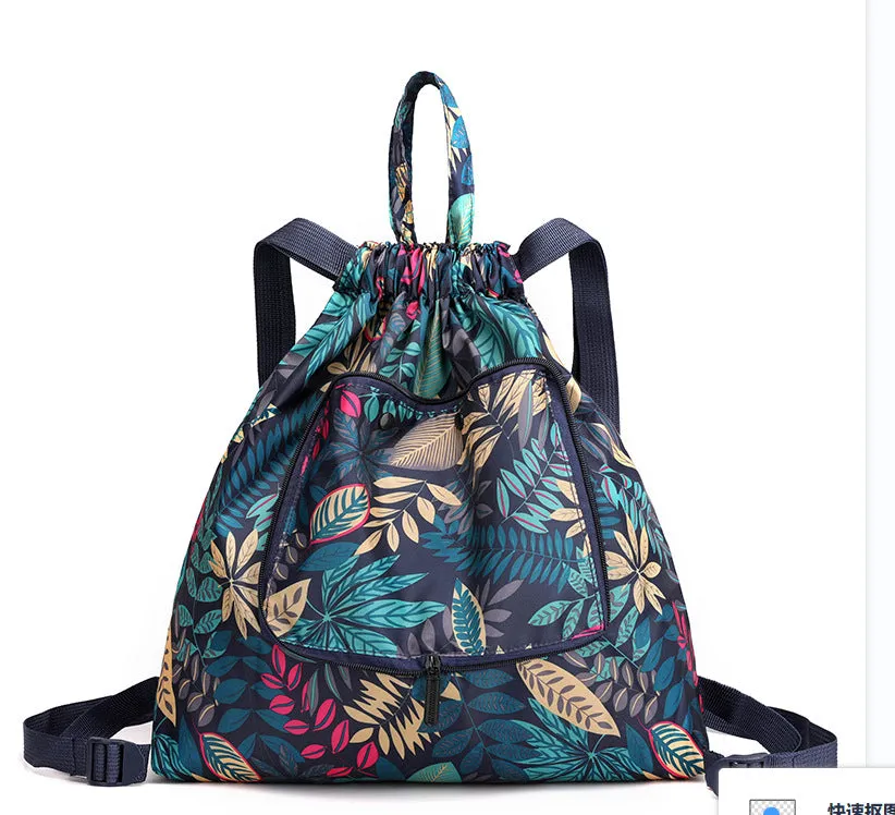 Women's Drawstring Simple Waterproof Folding Buggy Backpacks