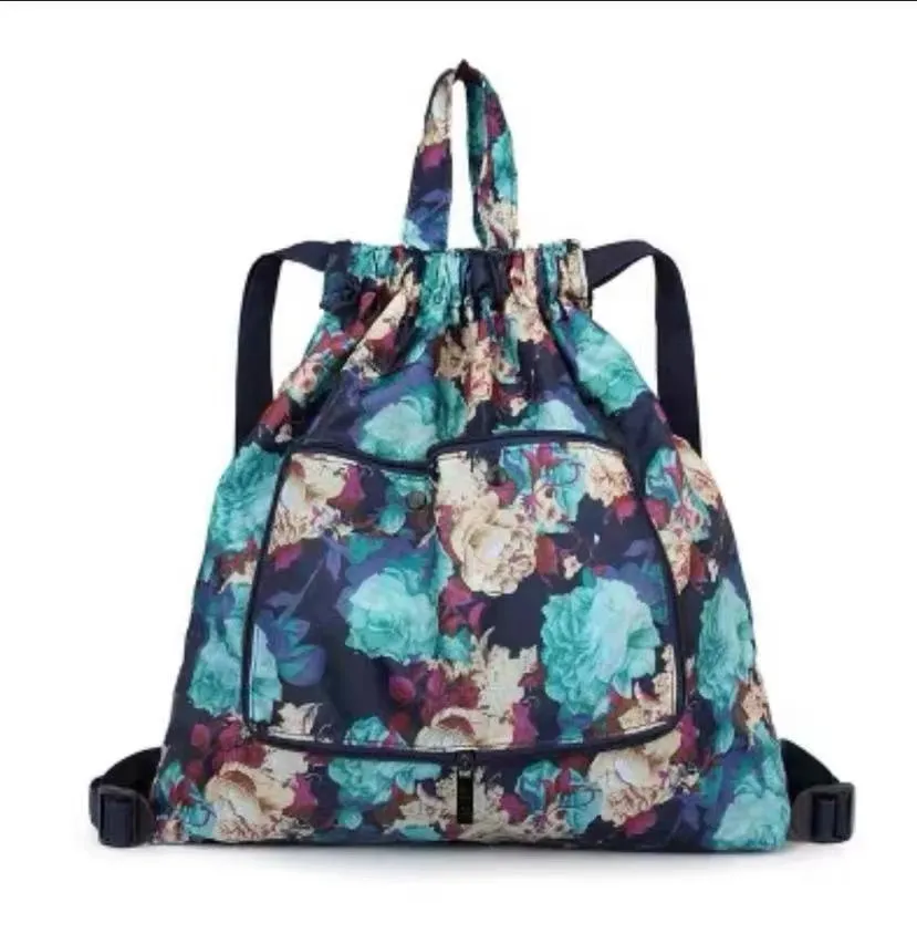 Women's Drawstring Simple Waterproof Folding Buggy Backpacks