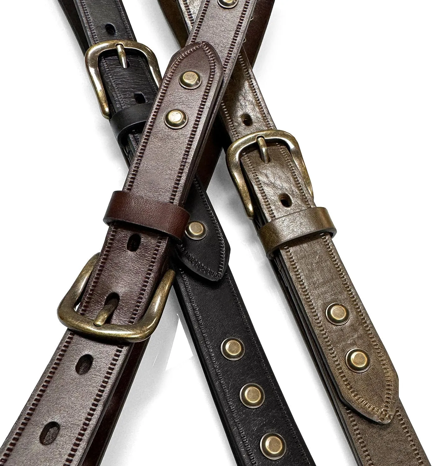 Women's Dress Belt or Studded Punk Dress Jean Belt, 1"(25mm) & 1-1/8"(30mm) wide