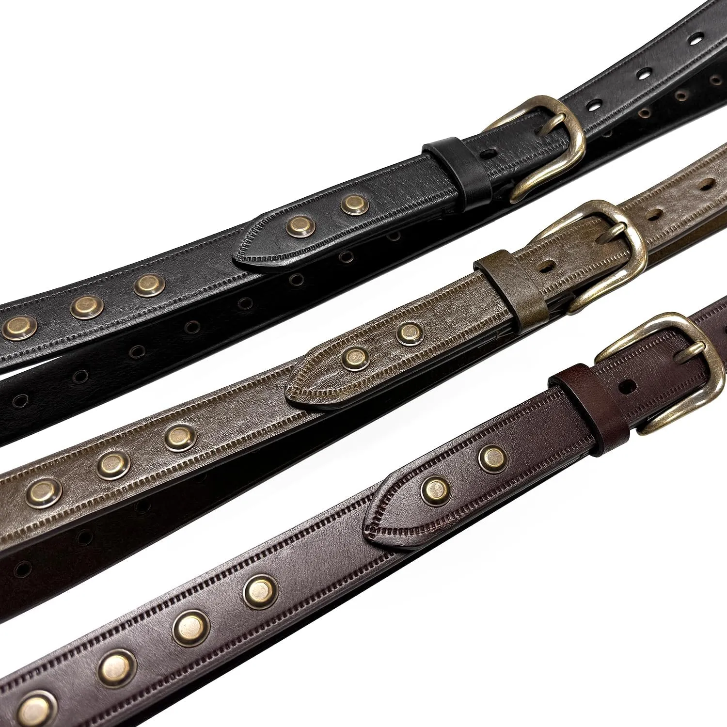 Women's Dress Belt or Studded Punk Dress Jean Belt, 1"(25mm) & 1-1/8"(30mm) wide