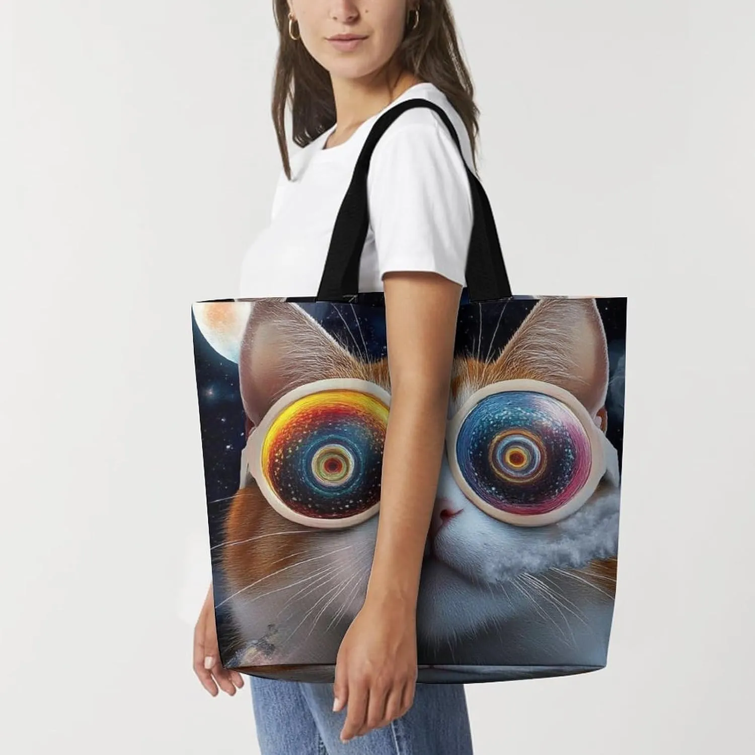 Womens Grocery Bag, Large Capacity Tote Bags Portable Reusable Shopping Shoulder Bag