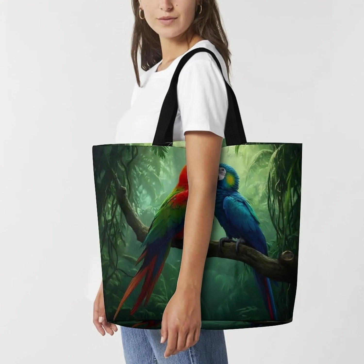 Womens Grocery Bag, Large Capacity Tote Bags Portable Reusable Shopping Shoulder Bag
