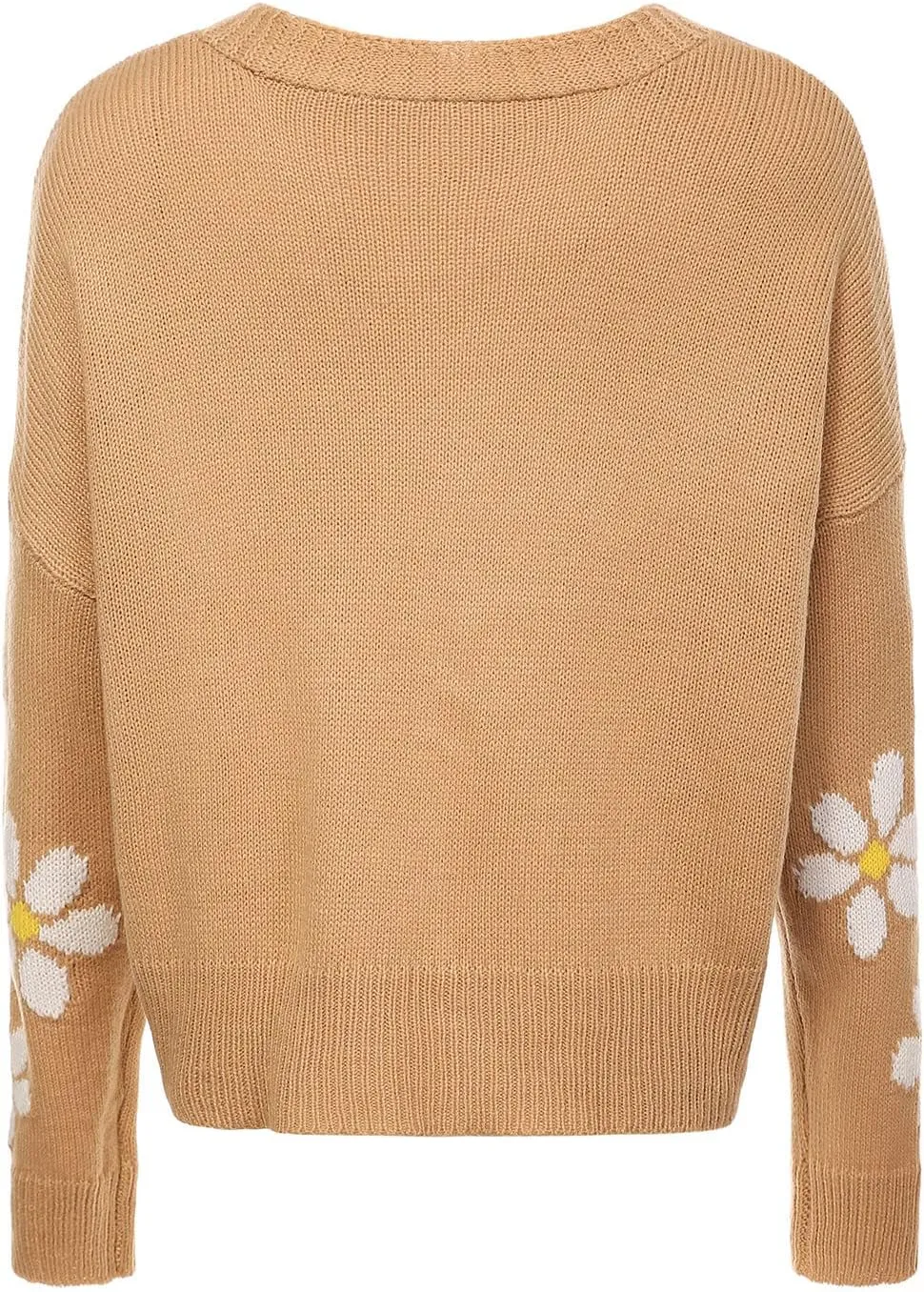 Women’s Knit Loose Cardigan Open Front Button Down Casual Knit Sweaters Fall Loose V Neck Crop Bolero