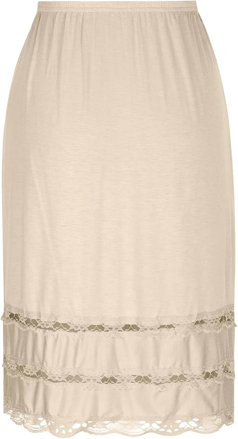 Womens Lace Patchwork Skirt Trendy Dressy Fashion A-Line Skirts Casual Lightweight Midi Skirts Cotton Outfit Clothes