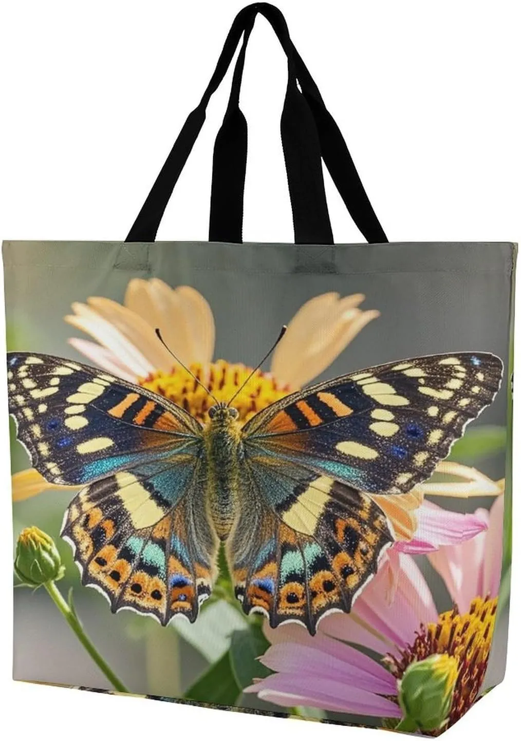 Women's Large-capacity Shoulder Shopping Bag Reusable Foldable Shopping Bags Butterfly Beach Bag