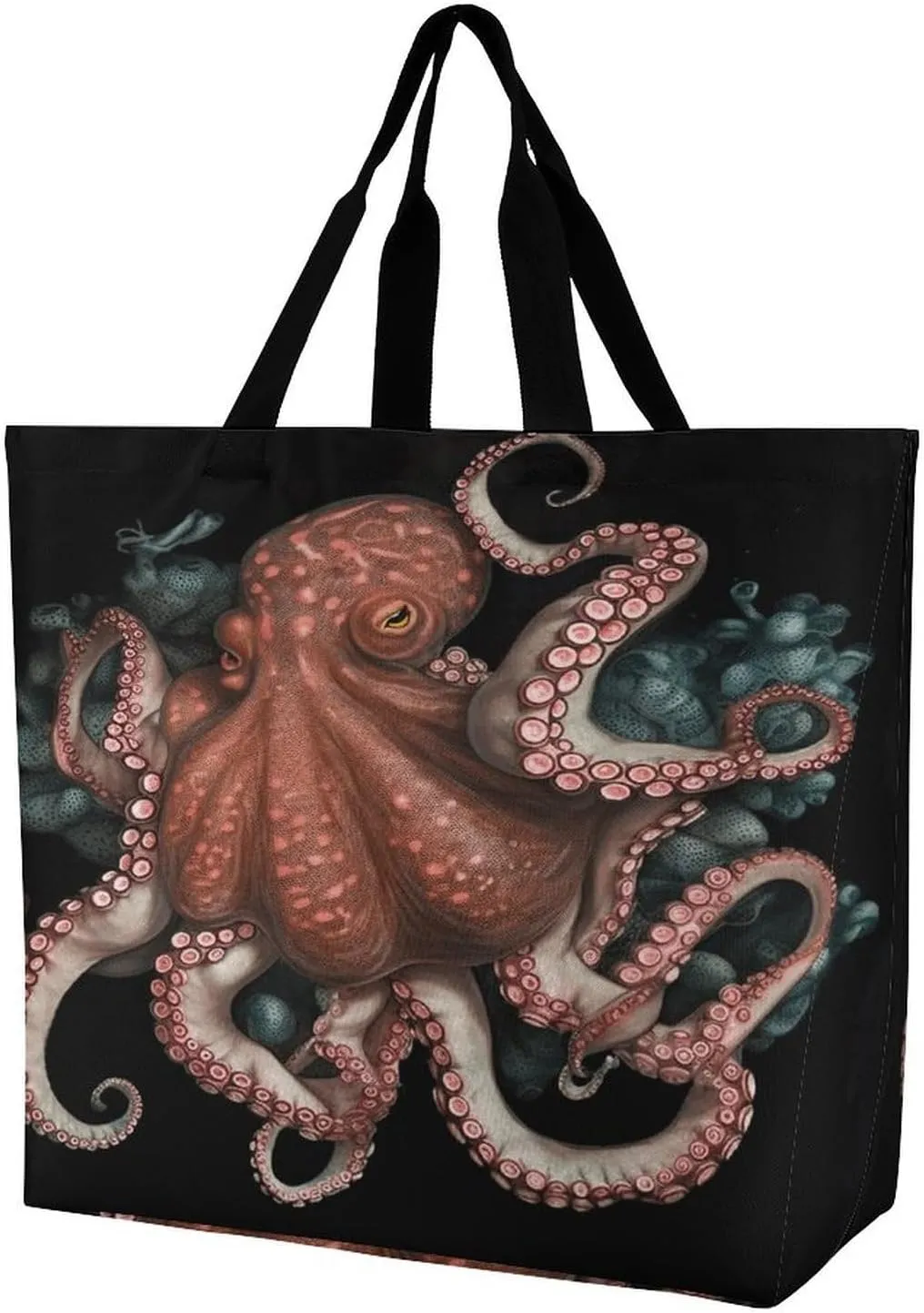 Women's Large-capacity Shoulder Shopping Bag Reusable Foldable Shopping Bags Octopus Intertwined Beach Bag