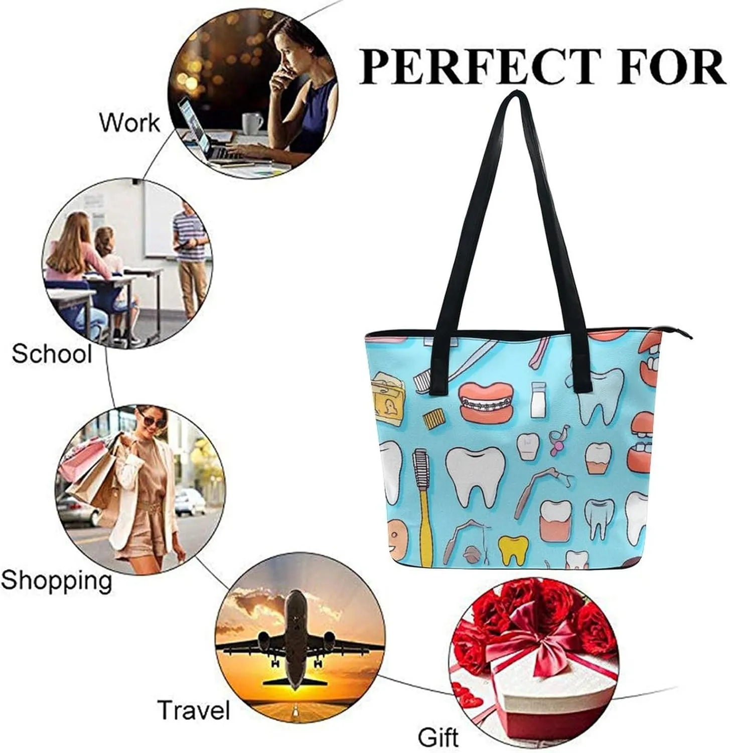 Women's Large Capacity Travel Tote Bag Waterproof Durable Shopping Handbag