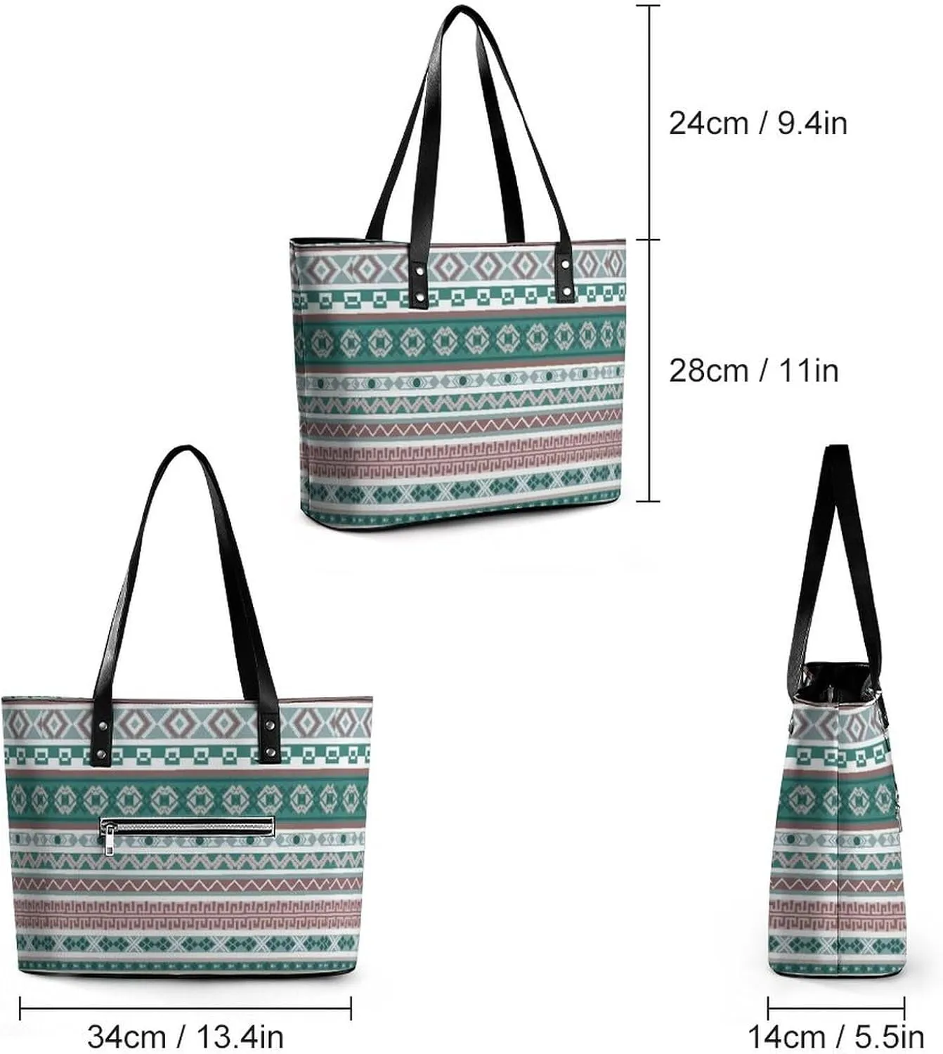Women's Leather Tote Bag Fashion Handbag for Work Travel Shopping Daily Use Large Capacity Shoulder Purse