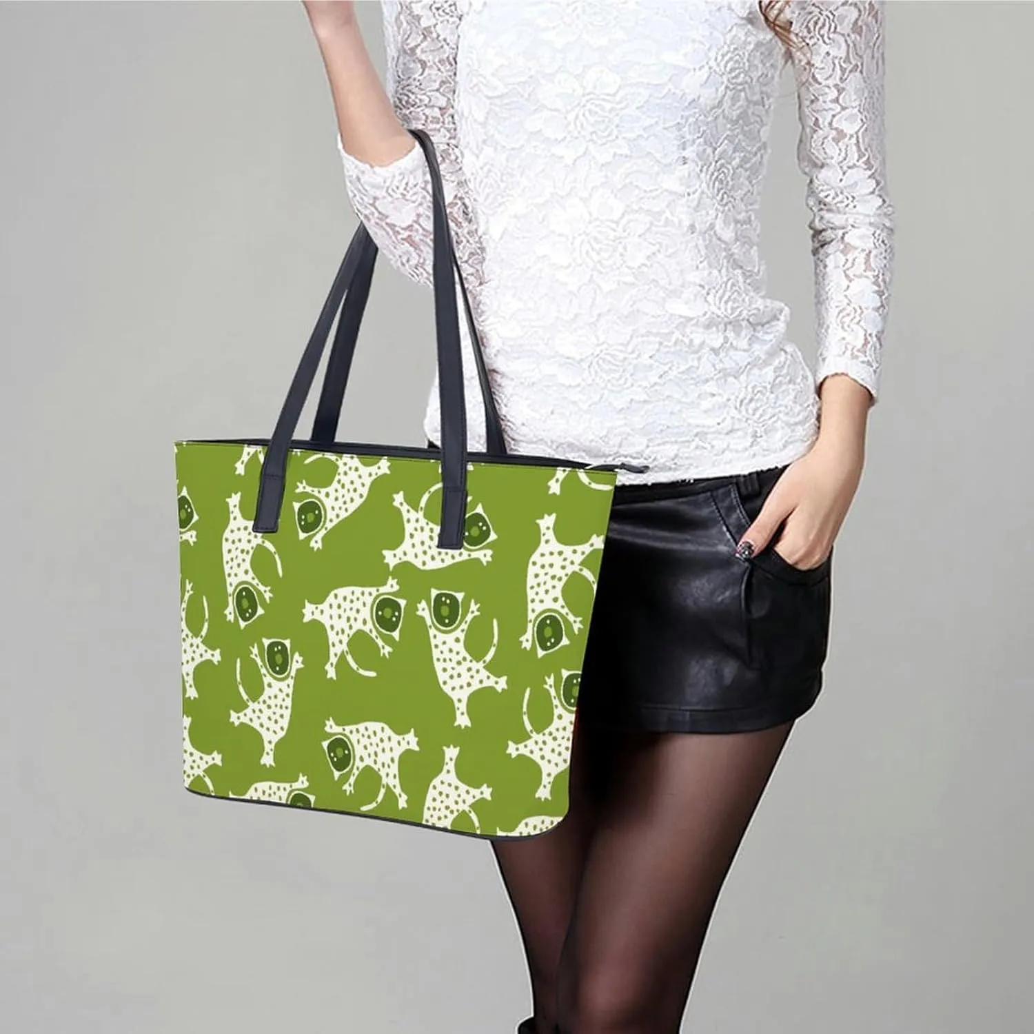 Women's Leather Tote Bag Fashion Handbag for Work Travel Shopping Daily Use Large Capacity Shoulder Purse