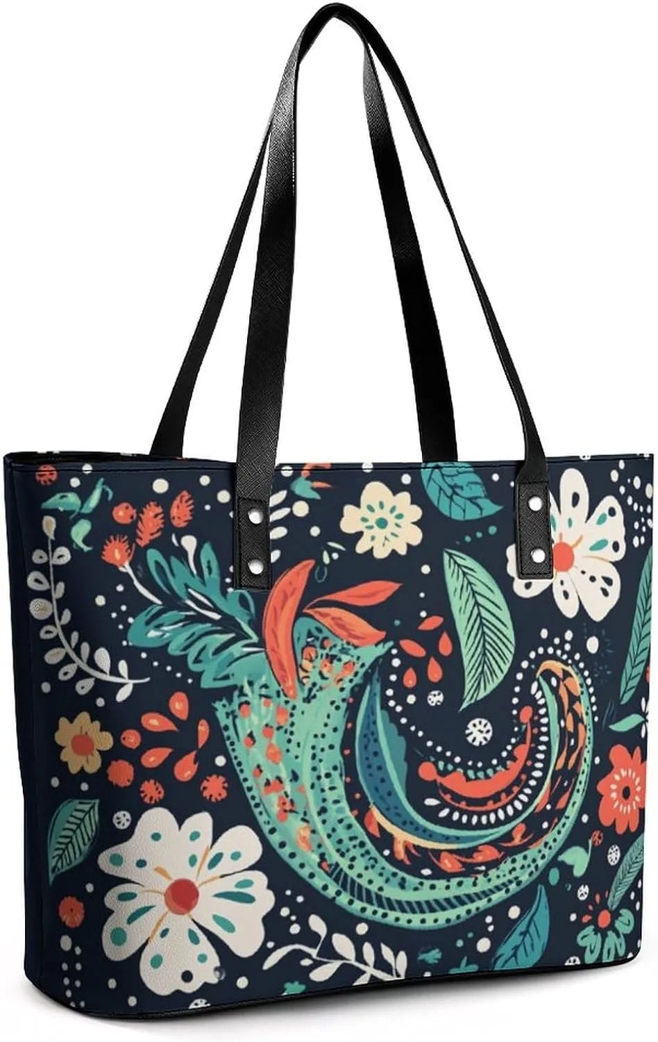 Women's Leather Tote Bag Fashion Handbag for Work Travel Shopping Daily Use Large Capacity Shoulder Purse