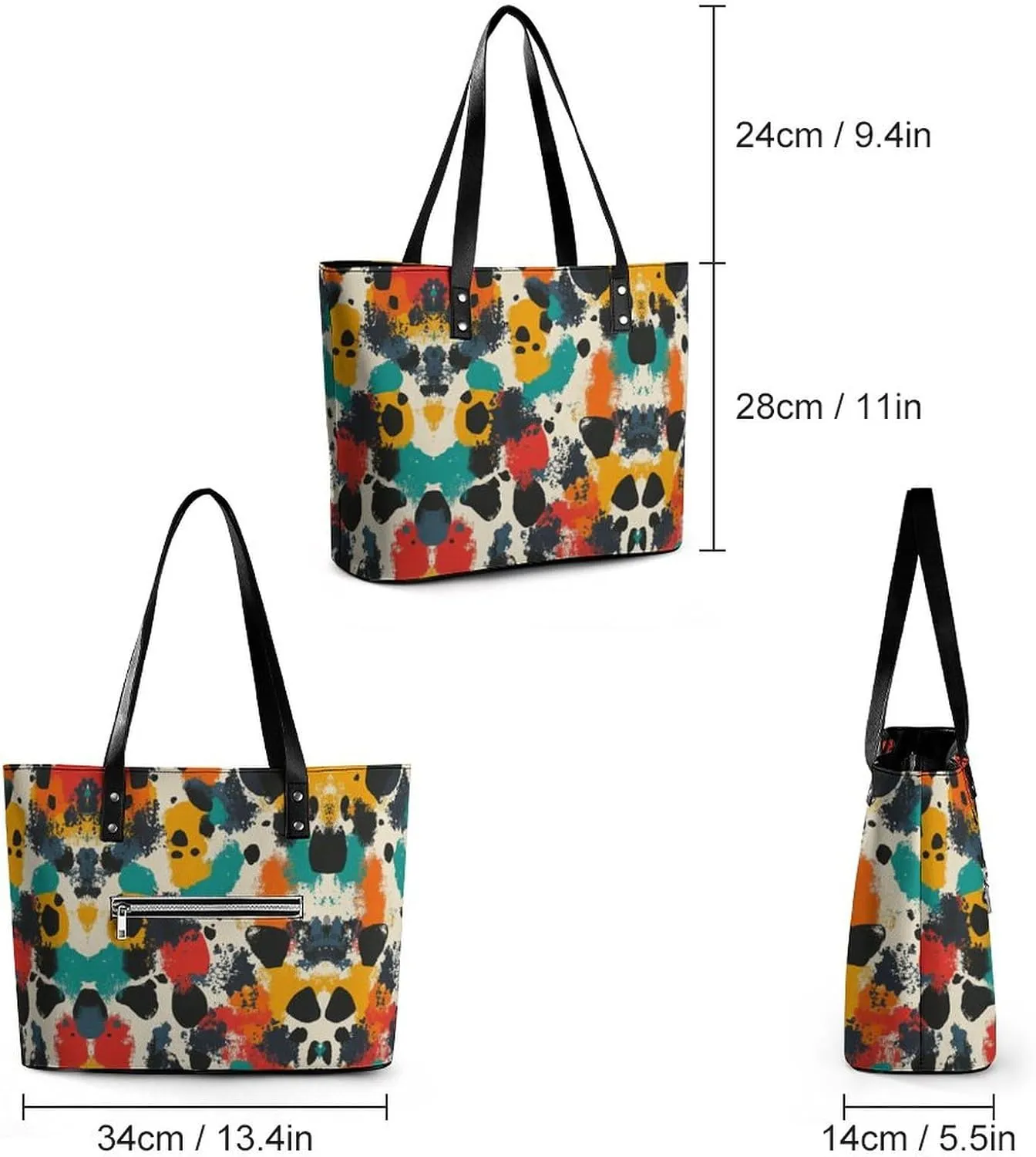 Women's Leather Tote Bag Fashion Handbag for Work Travel Shopping Daily Use Large Capacity Shoulder Purse