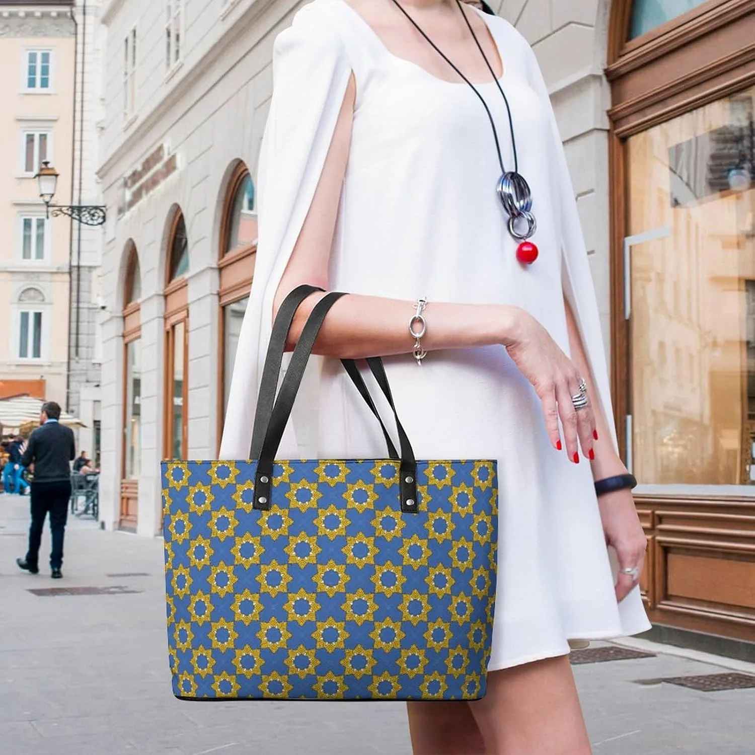 Women's Leather Tote Bag Fashion Handbag for Work Travel Shopping Daily Use Large Capacity Shoulder Purse