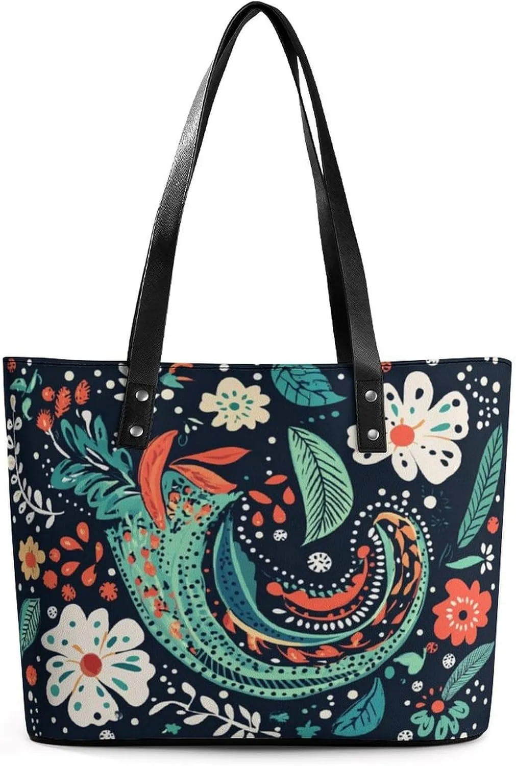 Women's Leather Tote Bag Fashion Handbag for Work Travel Shopping Daily Use Large Capacity Shoulder Purse