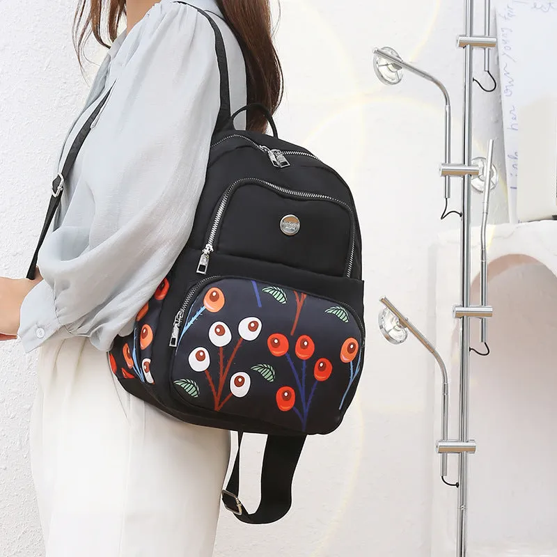 Women's Leisure Large Capacity Fashion Printed Nylon Backpacks