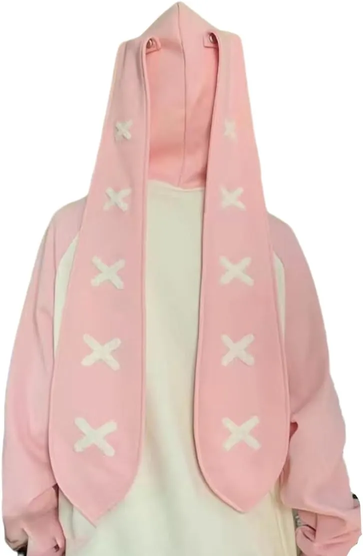 Women's Plus Size Kawaii Long Rabbit Ears Hooded Sweater Girl Sweet Y2K Hoodie Coat
